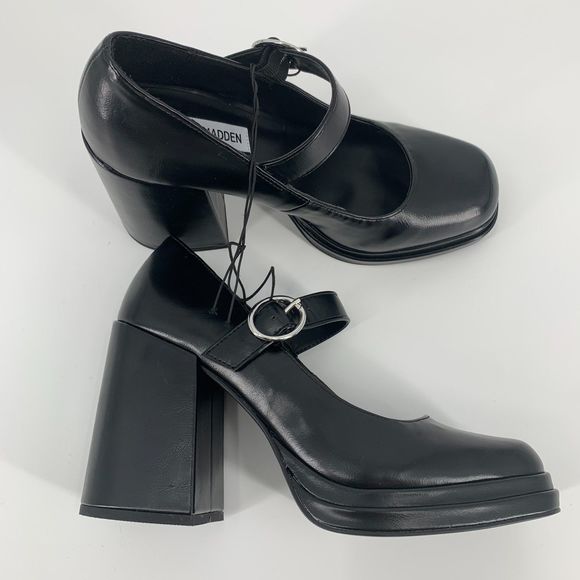 Steve Madden black mary jane pump heels 9 - Picture 3 of 5